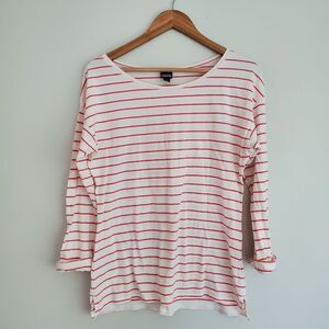Patagonia shallow boaters neck rolled sleeve stripe top size Large